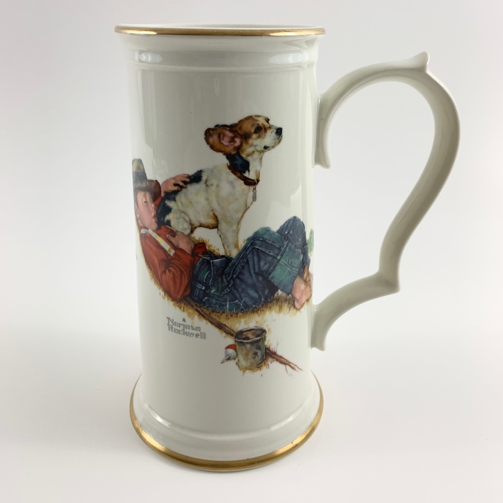 Norman Rockwell, Gorham Limited, "Adventurers Between Adventures" Stein. #551